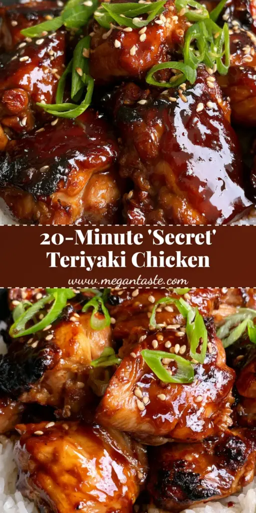 Teriyaki Chicken with Thick Amber Glaze and Fluffy Jasmine Rice 3 A minimalist black bowl of teriyaki chicken with charred edges, toasted sesame seeds, and green scallions over fluffy jasmine rice.