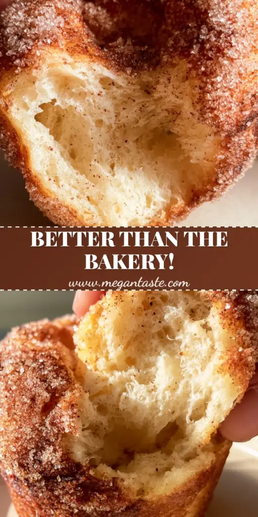 French breakfast puffs: The Fluffiest Cinnamon-Sugar Muffin Secret 4 A handheld photo of a French breakfast puff being pulled apart, revealing a steamy, nutmeg-flecked interior and a sparkling cinnamon sugar crust.