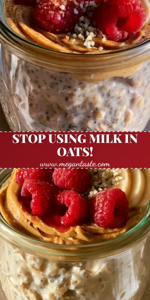 Overnight Oats with Water: The Creamiest Dairy-Free Breakfast Guide 3 A handheld smartphone photo of creamy overnight oats with water in a Weck jar topped with almond butter, raspberries, and banana slices.
