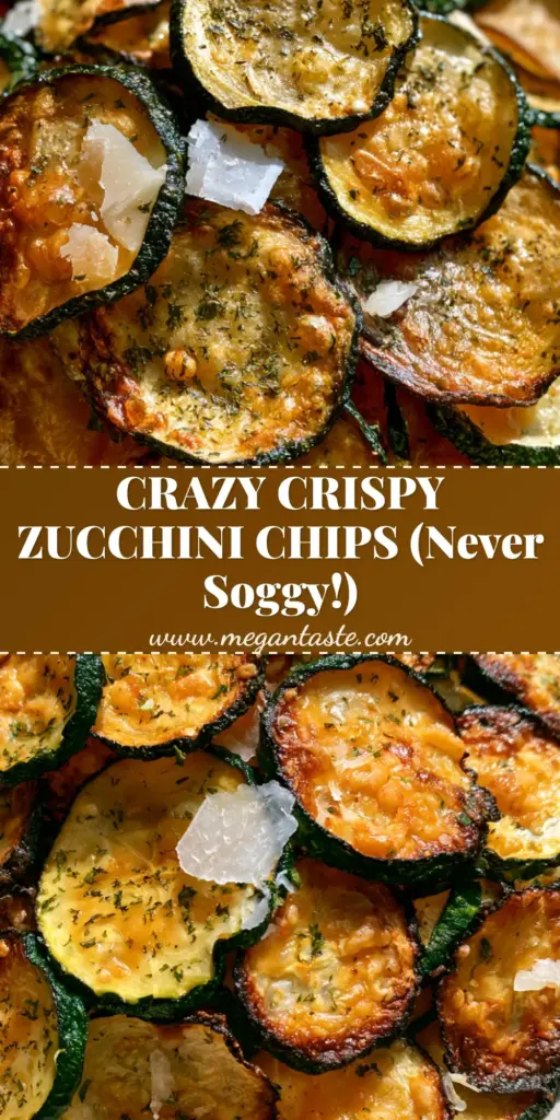A tall stack of ultra-crispy oven-baked zucchini chips with charred edges and parmesan crystals on a white plate. (oven-baked zucchini chips)