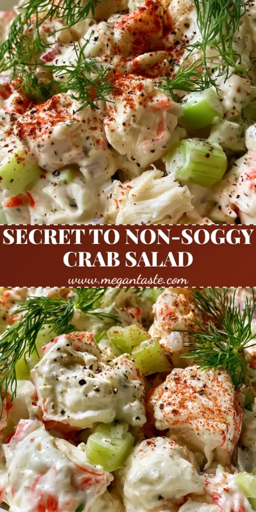 Seafood Salad with Creamy Dill and Smoked Paprika 3 A close up of creamy seafood salad in a white bowl topped with fresh dill and smoked paprika.