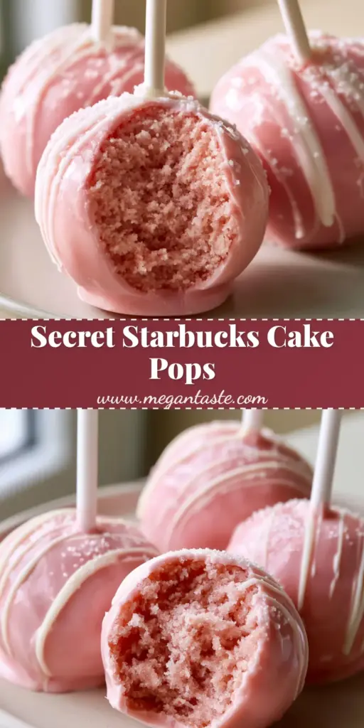 how to make cake pops: The Ultimate Glossy Pink Starbucks-Style Recipe 3 A group of glossy pink cake pops with white chocolate drizzle and tiny white sprinkles on white sticks. (how to make cake pops)