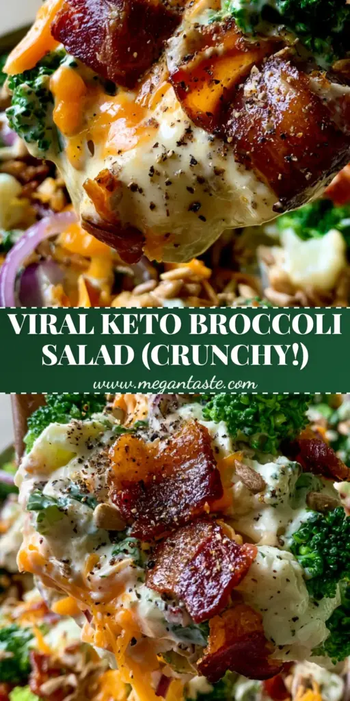 Broccoli Cauliflower Salad with Crispy Bacon and Creamy Dressing 3 A large wooden spoon lifting a scoop of creamy Broccoli Cauliflower Salad with bacon and cheese. (Broccoli Cauliflower Salad)