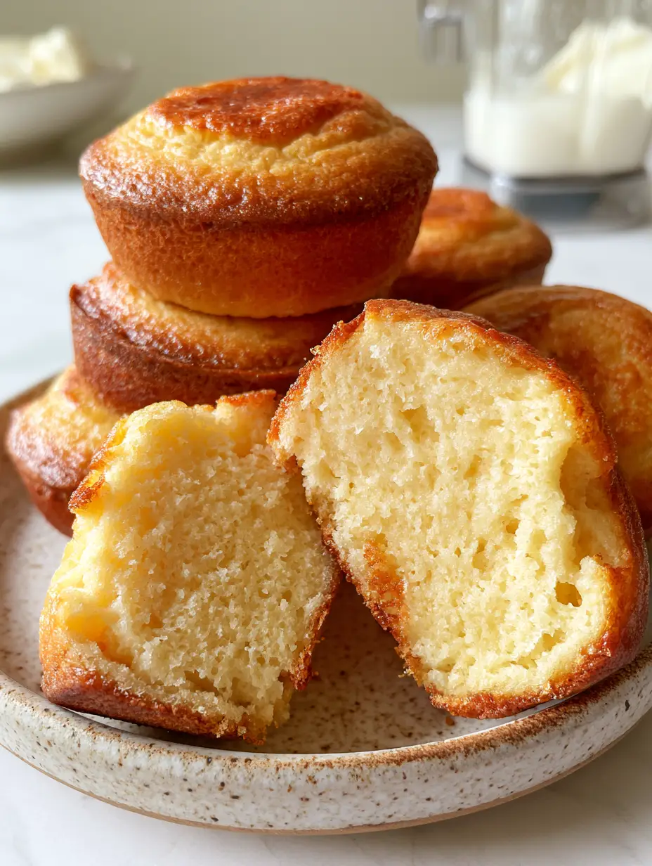 Cottage Cheese Muffins: The Ultimate Fluffy High-Protein Breakfast 3 Close-up handheld photo of a torn cottage cheese muffin showing a steaming, ultra-fluffy pale-yellow interior with no visible curds.